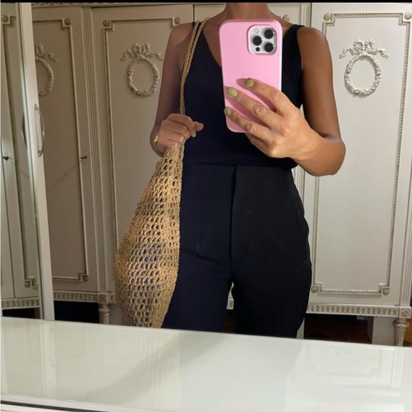 Summer straw tote bag handmade - Picture 3 of 3